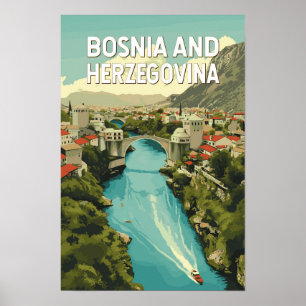 Poster Illustration de voyage en Bosnie-Herzégovine Art