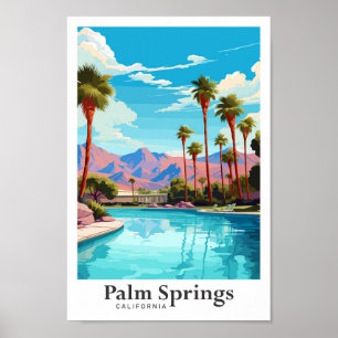 Poster Illustration de voyage Palm Springs en Californie