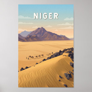 Poster Illustration de voyage vintage du Niger
