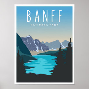 Poster Illustration de voyage vintage du parc national de
