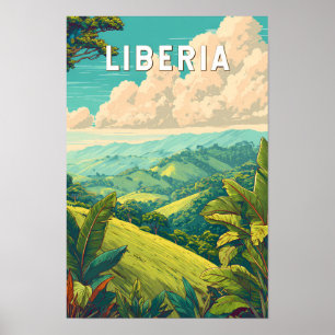 Poster Illustration de voyage vintage sur le Liberia