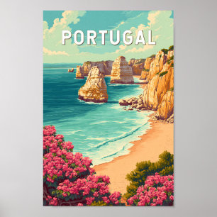 Poster Illustration de voyage vintage sur le Portugal