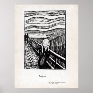 Poster Illustration d'Edvard Munch le cri perçant