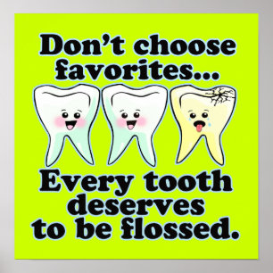 Poster Illustration dentaire drôle de bureau