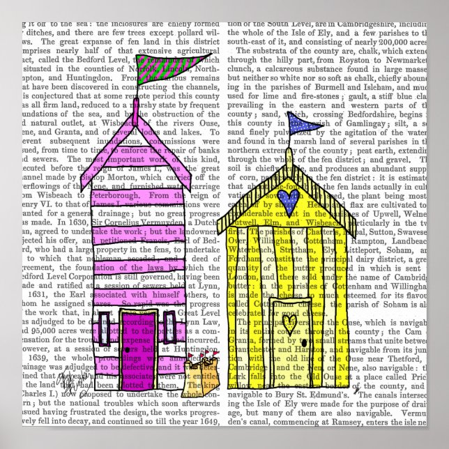 Poster Illustration des Beach Huts 3 (Devant)