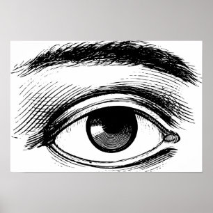 Poster Illustration des yeux vintages