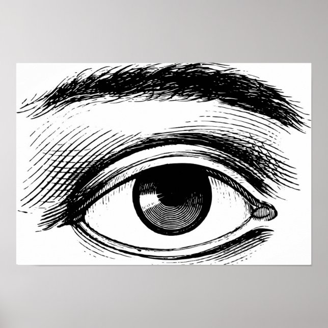 Poster Illustration des yeux vintages (Devant)