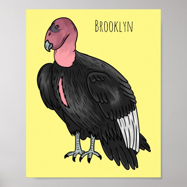 Poster Illustration d'oiseau condor de Californie (Devant)