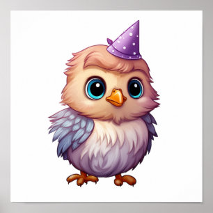 Poster Illustration d'oiseau de dessin