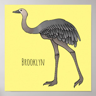 Poster Illustration d'oiseau de rhée