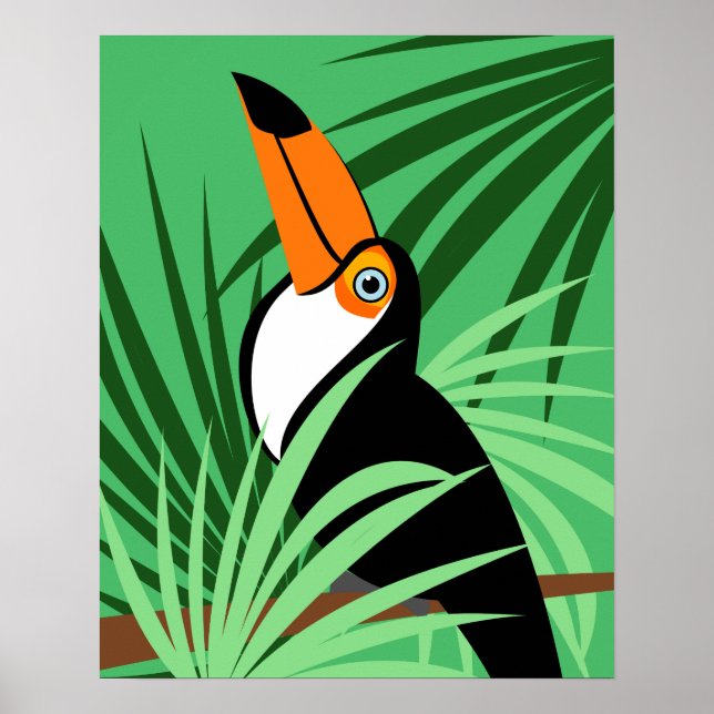 Poster Illustration d'oiseaux tropicaux toucans (Devant)