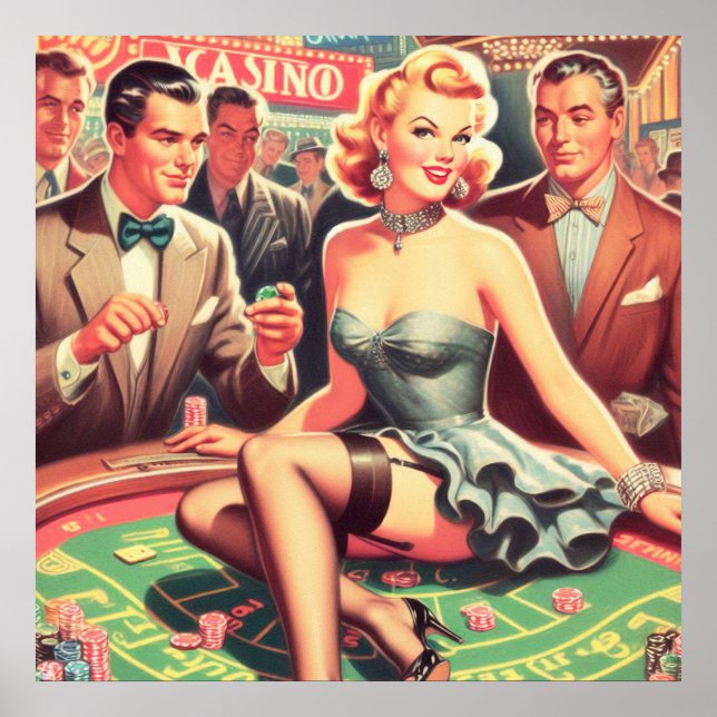Poster Illustration du casino vintage (Devant)