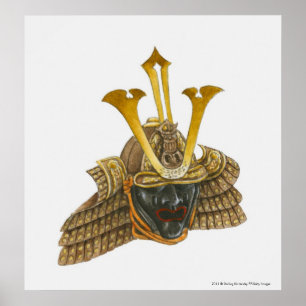 Poster Illustration du casque samouraï du XVIe siècle