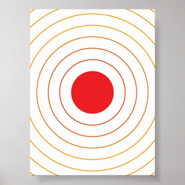 Poster Illustration du cercle rouge ondulé - Abs minimali (Devant)