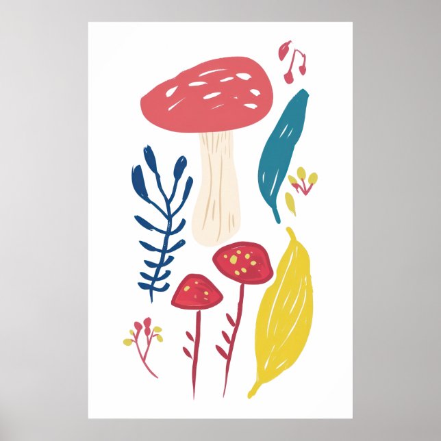Poster Illustration du champignon mou (Devant)