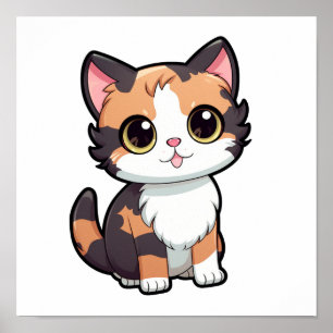 Poster Illustration du chat de dessin