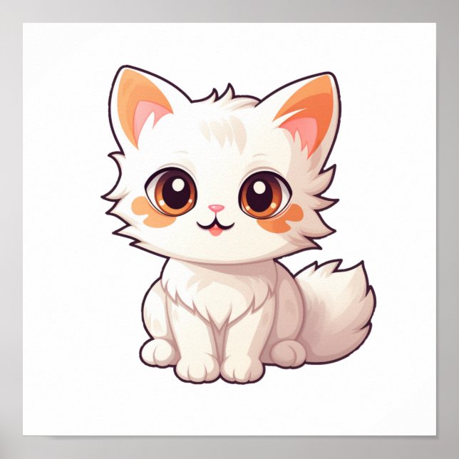 Poster Illustration du chat de dessin (Devant)