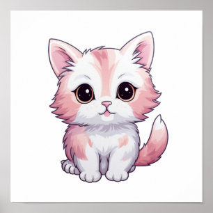 Poster Illustration du chat de dessin