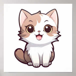 Poster Illustration du chat de dessin