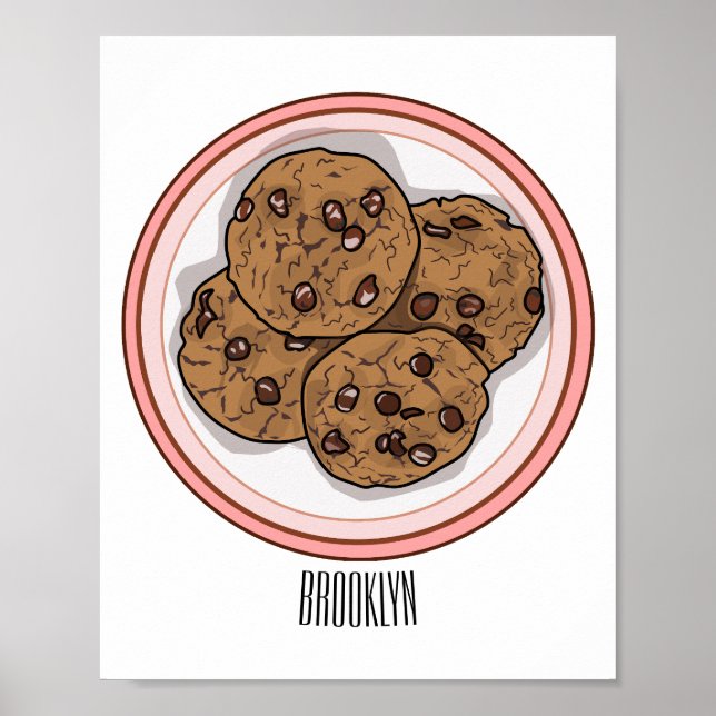 Poster Illustration du cookie de puce à chocolat (Devant)