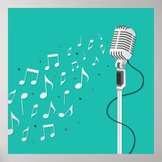 Poster Illustration du Cool du microphone