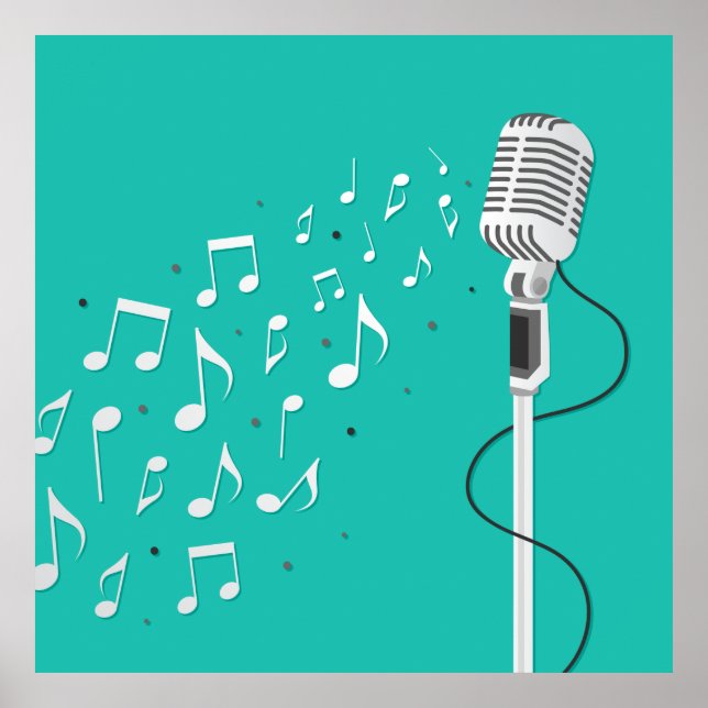 Poster Illustration du Cool du microphone (Devant)