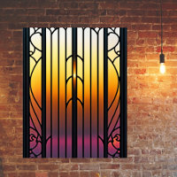 Illustration du coucher de soleil en verre