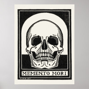 Poster Illustration du crâne vintage par Julie De Graag