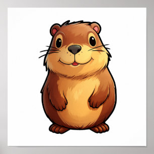 Poster Illustration du dessin animé capybara