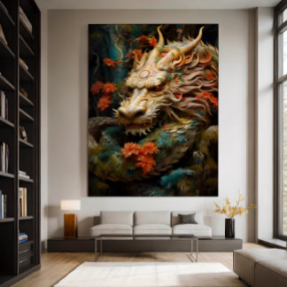 Poster Illustration du dragon oriental mystique Imprimer/