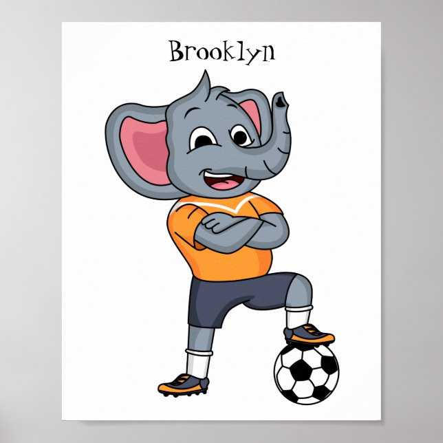 Poster Illustration du joueur de football éléphant (Devant)