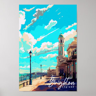 Poster Illustration du lieu de voyage vintage de Brighton