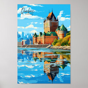 Poster Illustration du lieu de voyage vintage du Québec C