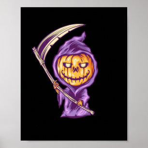 Poster illustration du mal citrouille halloween
