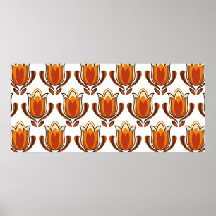 Poster illustration du matériau motif rétro des années 70