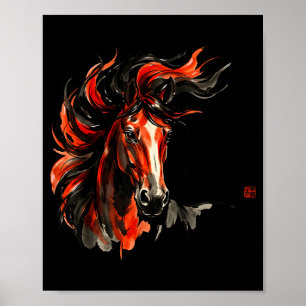 Poster Illustration du Nouvel An Chinois Cheval 2026