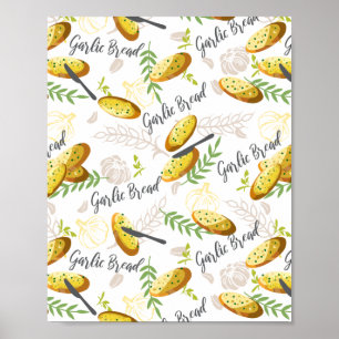 Poster Illustration du pain d'ail Motif V1