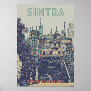 Poster Illustration du Palais Sintra Regaleira Portugal