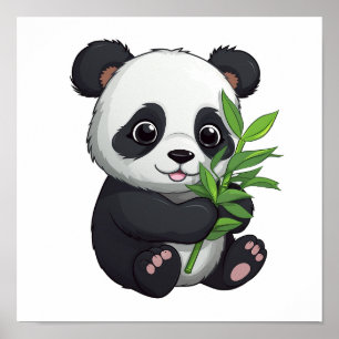 Poster Illustration du panda de dessin