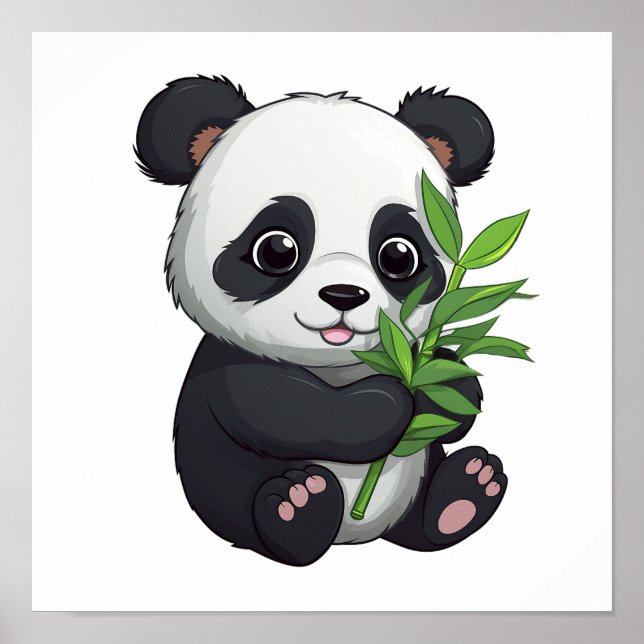 Poster Illustration du panda de dessin (Devant)