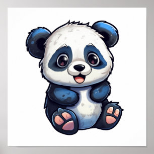 Poster Illustration du panda de dessin