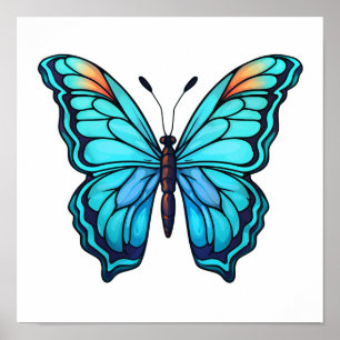 Poster Illustration du papillon de dessin