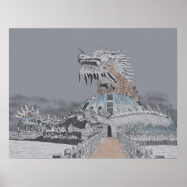 Poster Illustration du parc aquatique abandonné du lac Th