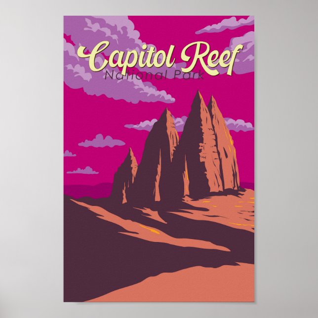 Poster Illustration du parc national Capitol Reef Art de  (Devant)