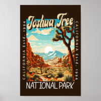 Illustration du parc national de Joshua Tree en ét