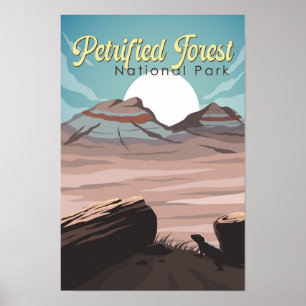 Poster Illustration du parc national de la Forêt pétrifié
