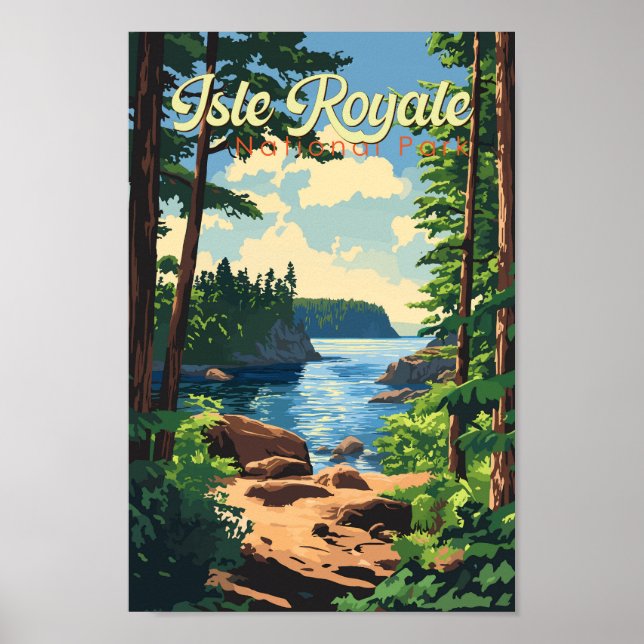 Poster Illustration du parc national de l'Isle Royale Art (Devant)