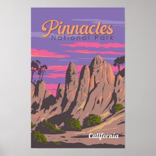 Poster Illustration du parc national Pinnacles Art de voy