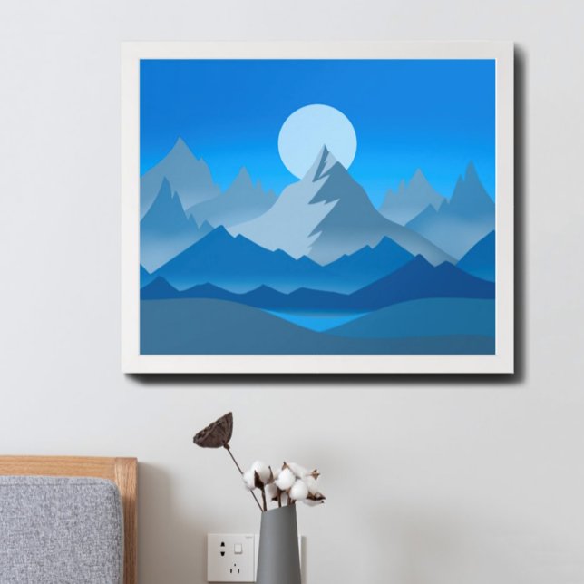 Poster Illustration du paysage de Blue Mountain Peaks (Créateur téléchargé)