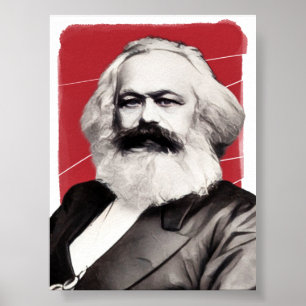 Poster Illustration du philosophe allemand Karl Marx